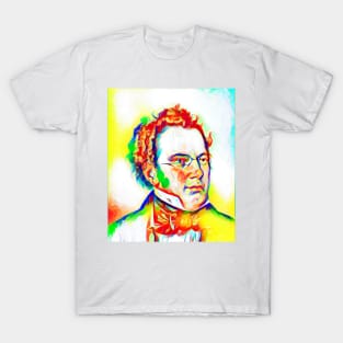 Franz Schubert Colourful Portrait | Franz Schubert Artwork 10 T-Shirt